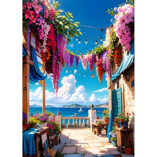 QINRUBB Meerblick-Terrasse Diamond Painting Erwachsene, 5D Blumen Diamant Painting Bilder Anfänger, DIY Runder Vollbohrer Diamanten Malerei Stickerei Kreuzstich Geschenke Home Wand Dekor 30x40cm QINRUBB Meerblick-Terrasse Diamond Painting Erwachsene, 5D Blumen Diamant Painting Bilder Anfänger, DIY Runder Vollbohrer Diamanten Malerei Stickerei Kreuzstich Geschenke Home Wand Dekor 30x40cm von QINRUBB