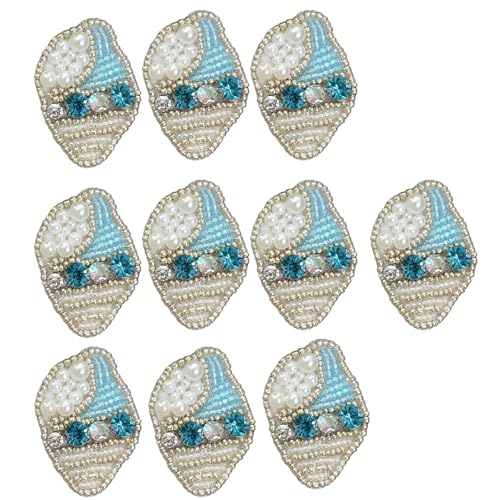 QINZITAO 10 x Meeresbewohner zum Aufnähen, künstliche Perlen, Strass, Perlen, zum Aufnähen auf Kleidung, Jacken von QINZITAO