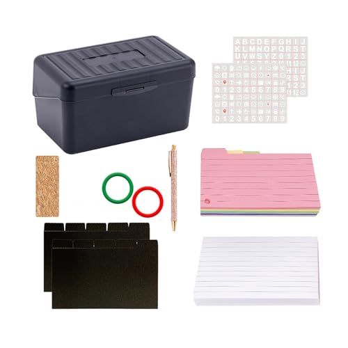 QINZITAO 350 Blatt Taschennotizblöcke, Notizpapier und farbige Notizkarten, Set mit Aufklebern, Ordner, Trennblättern, Ringen, Stiftaufbewahrungsetui von QINZITAO