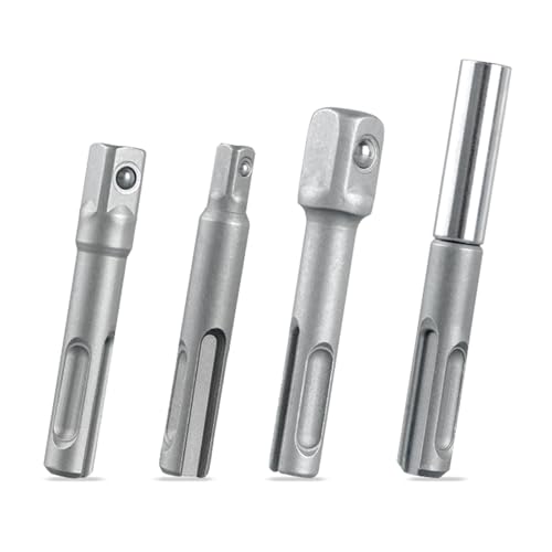 QINZITAO 4-teiliges Elektroschlüssel-Umwandlungsgelenk-Bohrer-Adapter-Werkzeug-Set, Schraubendreher, Vierkantkopf, Sechskant-Verlängerungsstange QINZITAO 4-teiliges Elektroschlüssel-Umwandlungsgelenk-Bohrer-Adapter-Werkzeug-Set, Schraubendreher, Vierkantkopf, Sechskant-Verlängerungsstange von QINZITAO