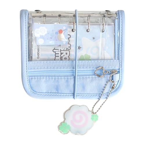 QINZITAO Nachfüllbares Notizbuch mit 5 Ringen, mit Nachfüllpapier, 5 Löcher, 12,3 x 9,8 cm, Cartoon-PVC, 5 Ringe von QINZITAO