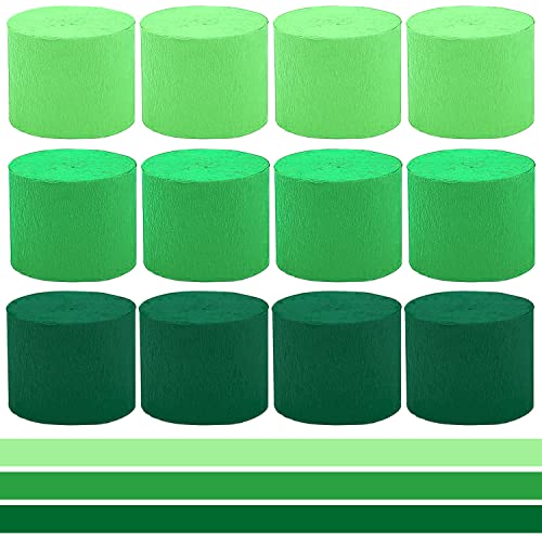 Krepppapier Grün Kreppbänder 4.5cm x 25m Kreppapier Crepe Paper für Hochzeit Geburtstagsfeier Feier Deko Papierfalten Basteln Handarbeiten Papierkunst Hintergrund Luftschlangen Papier Maibaum Bänder von QIQN