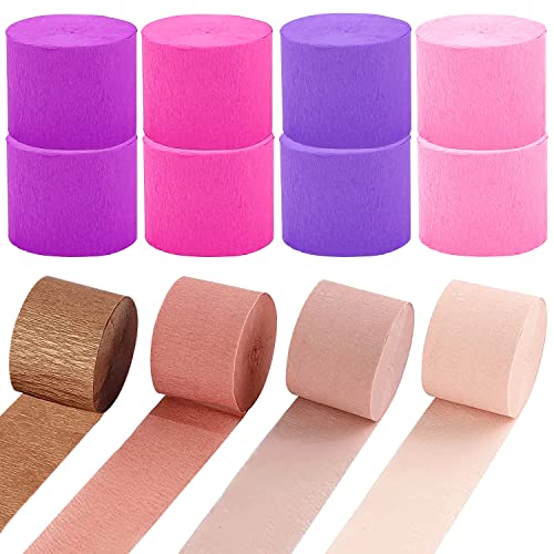 Krepppapier Rosa Kreppbänder 4.5cm x 25m Kreppapier Crepe Paper für Hochzeit Geburtstagsfeier Feier Deko Papierfalten Basteln Handarbeiten Papierkunst Hintergrund Luftschlangen Papier Maibaum Bänder von QIQN