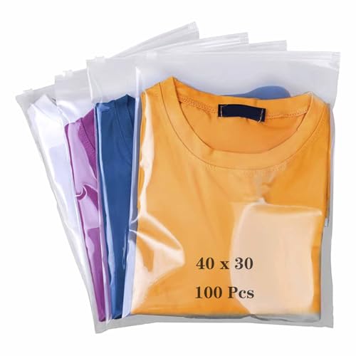 QISF 100 Stücke Zip Beutel Groß Wiederverwendbar - 40 x 30 cm Zipper Beutel Reisetasche Wasserdichte Transparent Zip Tüten Plastikbeutel Aufbewahrungsbeutel für Kleidung Unterwäsche Handtuch Schuhe QISF 100 Stücke Zip Beutel Groß Wiederverwendbar - 40 x 30 cm Zipper Beutel Reisetasche Wasserdichte Transparent Zip Tüten Plastikbeutel Aufbewahrungsbeutel für Kleidung Unterwäsche Handtuch Schuhe von QISF