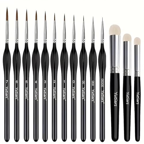 14er Miniatur Drybrush Pinsel Set, Dry Brush Drybrush Set, DryBrush Pinsel, Dry Brush Pinsel & Feine Detailing Brush für Miniaturmalerei und Modell Wasserfarben, für Modellbau Citadel Warhammer 40k 14er Miniatur Drybrush Pinsel Set, Dry Brush Drybrush Set, DryBrush Pinsel, Dry Brush Pinsel & Feine Detailing Brush für Miniaturmalerei und Modell Wasserfarben, für Modellbau Citadel Warhammer 40k von QITIXI:OU