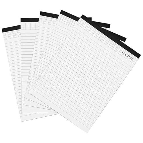 5 Notizblöcke A4, Linierte Haftnotizen, Notizblock mit Liniertem Papier, A4-Papierblock, Große Notizbücher Zum Schreiben, Zeichnen, Rechnen, Skizzieren (25 Blatt/Packung, Insgesamt 125 Seiten) von QITIXI:OU