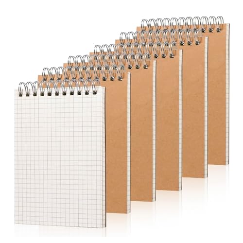 6 Stück A6 Spirale Notizblock, kleines Spiral-Notizbuch, Gitter-Tagebücher mit insgesamt 960 karierten Seiten, Kraft Hardcover für Zuhause, Schule und Arbeit 6 Stück A6 Spirale Notizblock, kleines Spiral-Notizbuch, Gitter-Tagebücher mit insgesamt 960 karierten Seiten, Kraft Hardcover für Zuhause, Schule und Arbeit von QITIXI:OU