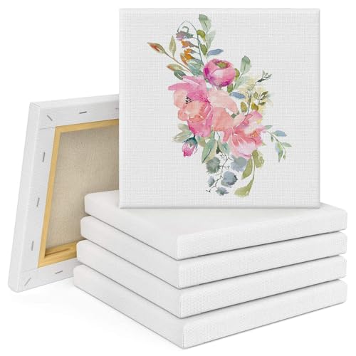 6 Stück Leinwand zum Bemalen, Mini Leinwand 15x15cm, Baumwolle Leinwände zum Malen, für Bastler Künstler, Acrylfarben Geeignet, Acryl und Ölgemälde 6 Stück Leinwand zum Bemalen, Mini Leinwand 15x15cm, Baumwolle Leinwände zum Malen, für Bastler Künstler, Acrylfarben Geeignet, Acryl und Ölgemälde von QITIXI:OU