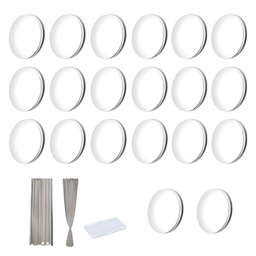 Duschvorhang Magnet, 20 Stück Weiß Magnetische Duschvorhang Beschwerer, 4CM Runde Duschvorhang Gewicht, Vorhang Beschwerer Outdoor, Duschvorhang Magnet für Dusche, Fenster, Vorhang, Tischdecken von QITIXI:OU