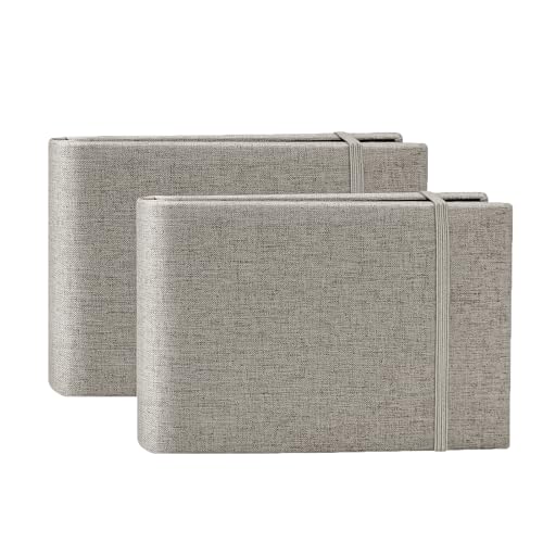 Fotoalbum 6x4 2er-Pack, 200 Fotos, kleines Mini-Fotoalbum aus Leinen, Flip-Fotobuch, Fotobuch-Taschen mit Einsteckalbum für Baby, Hochzeit, Familie, Hochzeitsfotoalben von QITIXI:OU