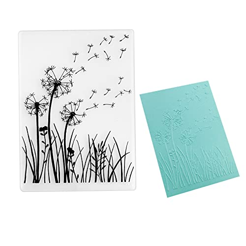 Prägeschablone Pusteblume, Löwenzahn Prägefolder Schablone Schablonen Kunststoff Prägung Vorlage für DIY Scrapbooking Sammelalben Fotoalbum Papier karten Kartenherstellung Embossing Basteln Dekoration von QIUJUNDE