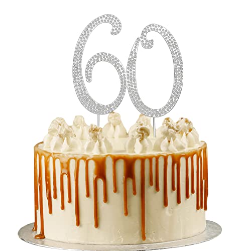 Silber Tortendeko Zahl 60 Kuchendeko, Diamanten zahlen Tortenaufleger Cupcake Topper Tortenstecker Tortenaufsatz Zahnstocher Deko für 60. Jahre Frauen Hochzeit Jahrestag Geburtstag Party Dekoration Silber Tortendeko Zahl 60 Kuchendeko, Diamanten zahlen Tortenaufleger Cupcake Topper Tortenstecker Tortenaufsatz Zahnstocher Deko für 60. Jahre Frauen Hochzeit Jahrestag Geburtstag Party Dekoration von QIUJUNDE