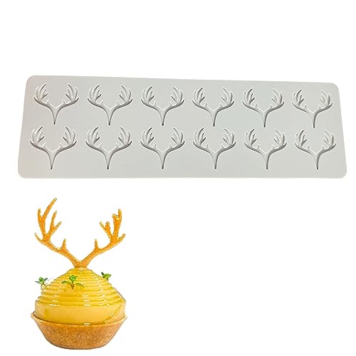 QIUMING Deer Horn Silikonform Spitze Silikonform Fondant silikonform geweih Prägung Matte Silikonform Spitze Form Matte Fondant Kuchen für Kuchendekoration DIY-Basteln Fondant Schokolade Seife (A) von QIUMING