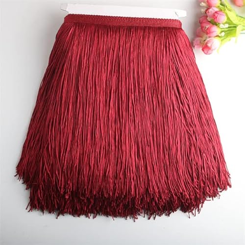 QIUMING 10 Meter 50 cm Lange Spitze Fransenbesatz Quaste Fransenbesatz Für DIY Latin Kleid Bühne Kleidung Zubehör Spitzenband von QIUMING