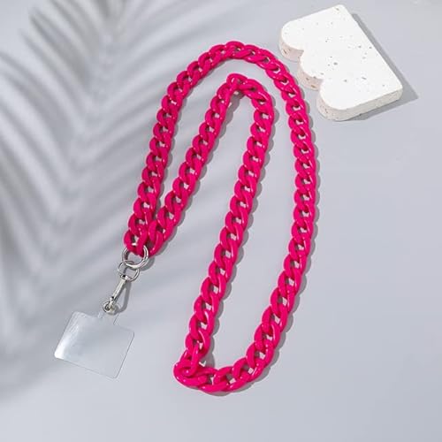QIUMING 110 cm Lange Stil Schräg Hängen Handy Kette Schmuck Mode Acryl Telefon Gurt Schnur Anti-Verlust Handy Fall Lanyard von QIUMING