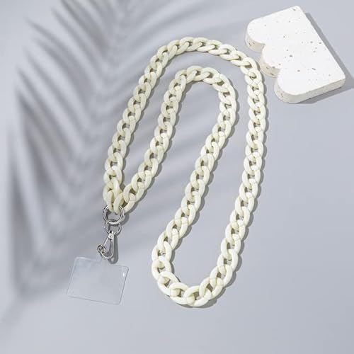 QIUMING 110 cm Lange Stil Schräg Hängen Handy Kette Schmuck Mode Acryl Telefon Gurt Schnur Anti-Verlust Handy Fall Lanyard von QIUMING