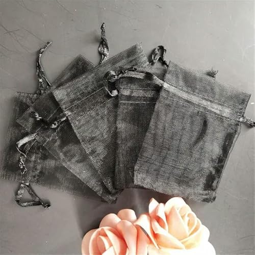 QIUMING 25 (7 Größen) Bunte Organza-Geschenkbeutel, transparente Packungen, Kordelzugbeutel, Beutel für Schmuck, Hochzeit, Party, Perlenverpackung von QIUMING