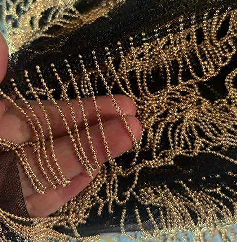 QIUMING Fransen-Metallkette, Perlenspitze, handgefertigter Quastenbesatz, DIY-Jeans, Taschen, Schuhe und Hüte, Dekoration von QIUMING