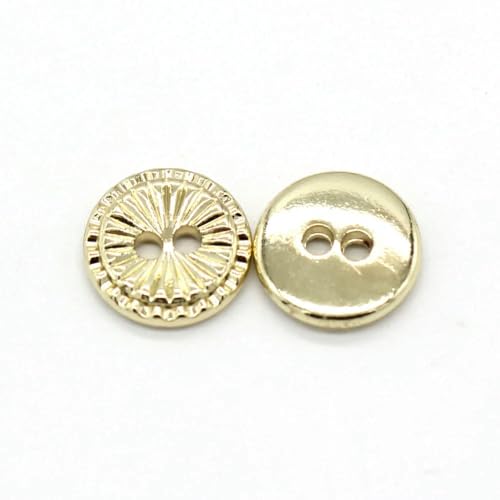 QIUMING Mini-Knöpfe für Kinderhemden, goldfarben, 2 Löcher, 10 mm, Metall, für Kleidung, modische Hemden, Blusen, Manschettenkragen, Nähzubehör, 20 Stück QIUMING Mini-Knöpfe für Kinderhemden, goldfarben, 2 Löcher, 10 mm, Metall, für Kleidung, modische Hemden, Blusen, Manschettenkragen, Nähzubehör, 20 Stück von QIUMING