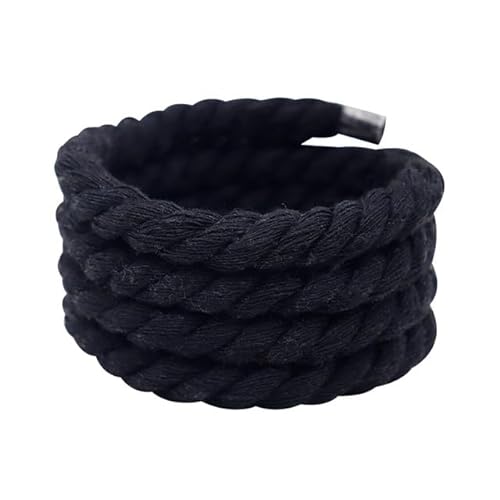 QIUMING Runde Schnürsenkel aus dickem Seil aus Polyester-Baumwolle, 0,8 cm breit, 60–180 cm, mehrere Größen, einfarbige Schnürsenkel, personalisierbar von QIUMING