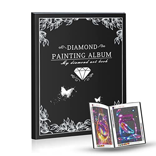QIUQI 5D Diamond Bilder Album,Aufbewahrung Folder für Diamant Painting,A3 Mappe Zubehör (30 Seite,Schwarz) von QIUQI