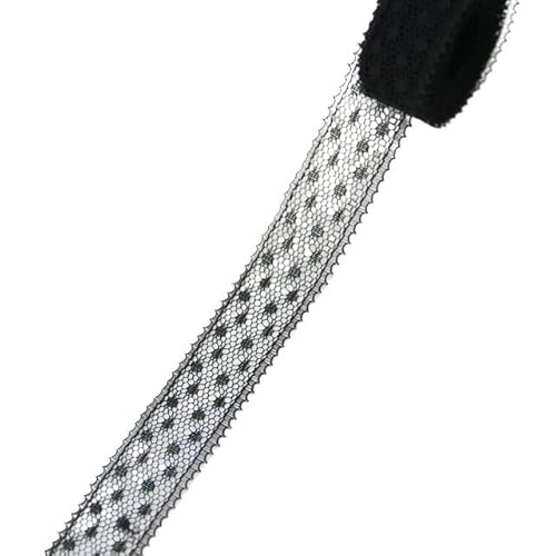 QIUSHIBO Spitzenband (10 Yards/Rolle) Schwarzes Spitzenband, Gurtband, Dekoration, Polyester-Material, schöne Geschenkverpackung, handgefertigtes DIY-Material Spitzenborte(34) von QIUSHIBO