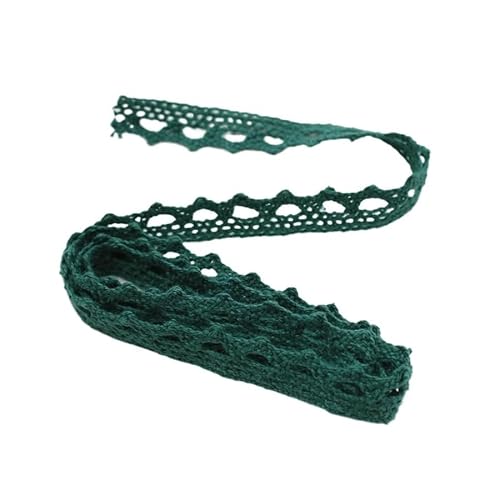 QIUSHIBO Spitzenband (5 Yards/Rolle) 10 mm Baumwollnetz-Stoffbesatz, Besticktes Spitzenband for Kleidung, Textilien, Geschenk, Kuchen, Dekor, Nähen, Bastelmaterial Spitzenborte(2 Green) von QIUSHIBO