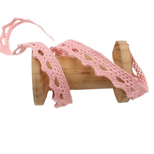 QIUSHIBO Spitzenband (5 Yards/Rolle) 10 mm Baumwollnetz-Stoffbesatz, Besticktes Spitzenband for Kleidung, Textilien, Geschenk, Kuchen, Dekor, Nähen, Bastelmaterial Spitzenborte(Champange) von QIUSHIBO