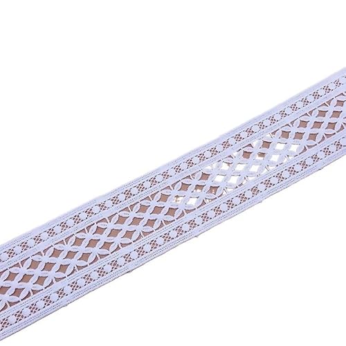 QIUSHIBO Spitzenband 1 Meter schwarz weiß aushöhlen floral Besticktes Spitzenband DIY Bekleidung Nähen Stoff Heimtextilien Kleidungsstück Dekoration Spitzenband Spitzenborte(White 6CM Wide) von QIUSHIBO