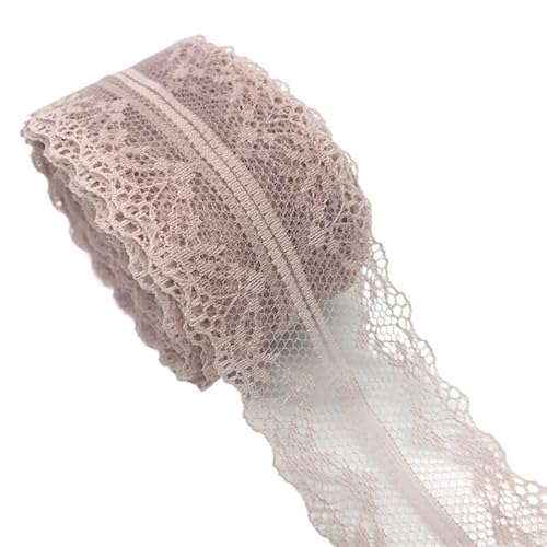QIUSHIBO Spitzenband 10 Yards/Lot 40mm Bilaterale Kunsthandwerk Gestickte Spitze Stoffbesatz Spitzenband Dekoration DIY Nähen Handwerk Spitzenborte(Mauve) von QIUSHIBO