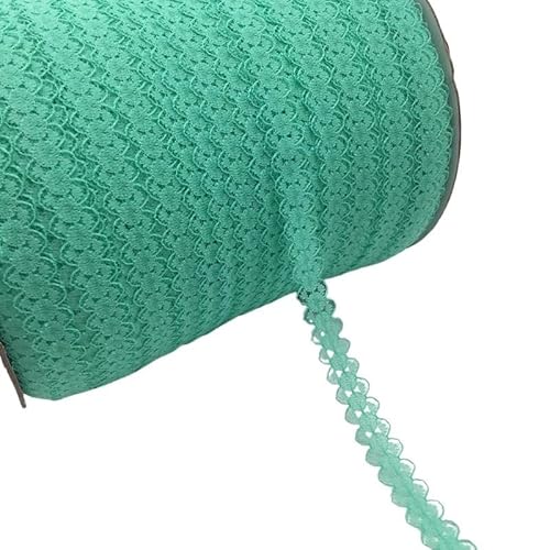 QIUSHIBO Spitzenband 10 Yards/Lot 5/8 Zoll (15 mm) Spitzenband, bilaterales Kunsthandwerk, bestickter Netz-Spitzenbesatz, Stoffband, DIY Nähen, Rock-Zubehör Spitzenborte(Cyan) von QIUSHIBO