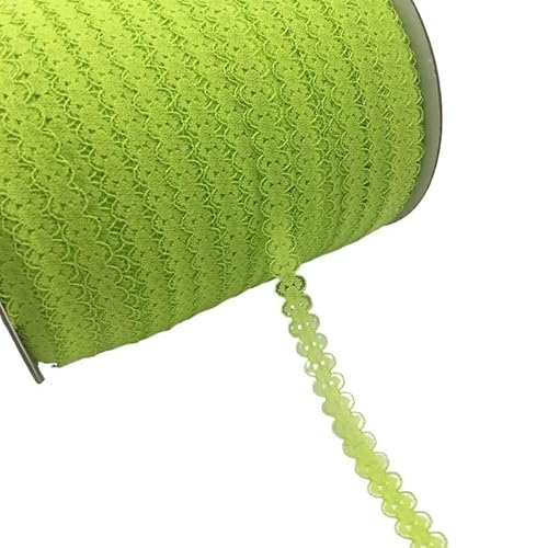 QIUSHIBO Spitzenband 10 Yards/Lot 5/8 Zoll (15 mm) Spitzenband, bilaterales Kunsthandwerk, bestickter Netz-Spitzenbesatz, Stoffband, DIY Nähen, Rock-Zubehör Spitzenborte(Light Green) von QIUSHIBO