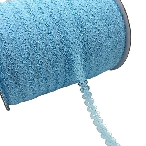 QIUSHIBO Spitzenband 10 Yards/Lot 5/8 Zoll (15 mm) Spitzenband, bilaterales Kunsthandwerk, bestickter Netz-Spitzenbesatz, Stoffband, DIY Nähen, Rock-Zubehör Spitzenborte(Sky Blue) von QIUSHIBO