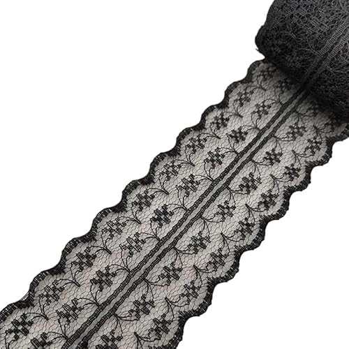 QIUSHIBO Spitzenband 10 Yards/Lot Schwarzes Spitzenband Band Spitzenbesatz DIY bestickte Spitze for Nähen Dekoration Spitzenstoff Spitzenborte(N10) von QIUSHIBO