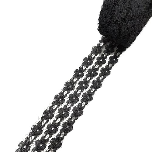 QIUSHIBO Spitzenband 10 Yards/Lot Schwarzes Spitzenband Band Spitzenbesatz DIY bestickte Spitze for Nähen Dekoration Spitzenstoff Spitzenborte(N5) von QIUSHIBO