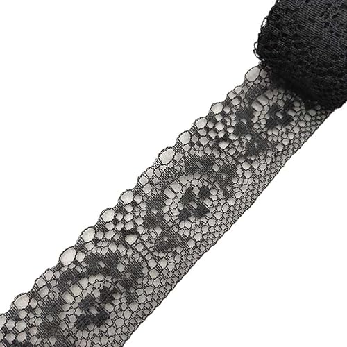 QIUSHIBO Spitzenband 10 Yards/Lot Schwarzes Spitzenband Band Spitzenbesatz DIY bestickte Spitze for Nähen Dekoration Spitzenstoff Spitzenborte(N8) von QIUSHIBO