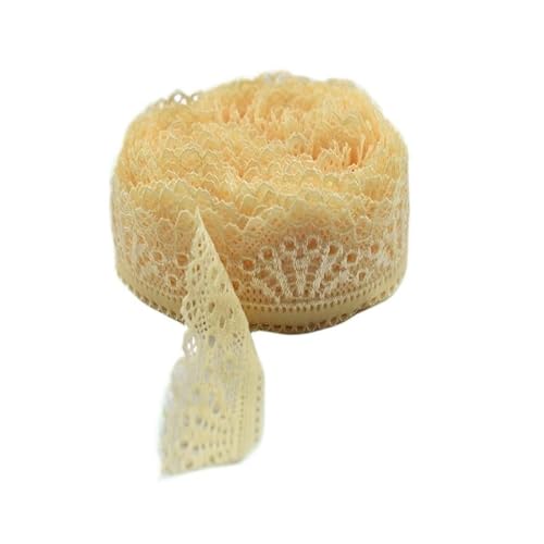 QIUSHIBO Spitzenband 10 Yards/Lot Stretch Elastische Spitze Trimmen Bänder 30mm Spitze Stoff Stickerei Nähen DIY Kleidung Hochzeit Dekorative Spitzenborte(Yellow,5 Yards) von QIUSHIBO