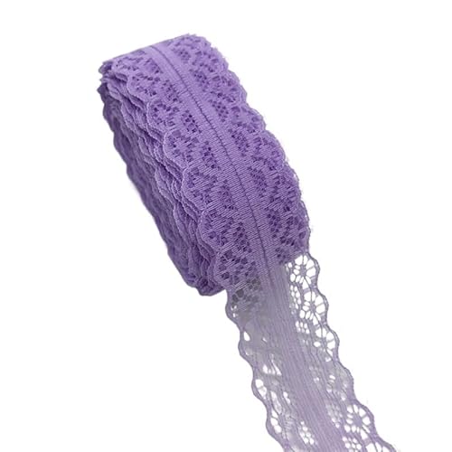 QIUSHIBO Spitzenband 10 Yards 30mm Bilaterale Kunsthandwerk Gestickte Spitze Stoffbesatz Spitzenband Dekoration DIY Nähen Handwerk Spitzenborte(Purple) von QIUSHIBO