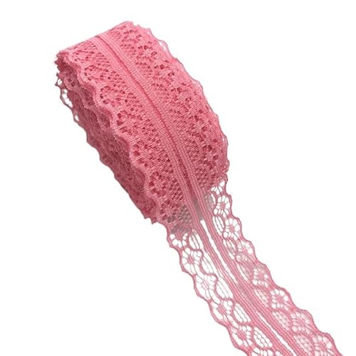 QIUSHIBO Spitzenband 10 Yards 30mm Bilaterale Kunsthandwerk Gestickte Spitze Stoffbesatz Spitzenband Dekoration DIY Nähen Handwerk Spitzenborte(Watermelon Red) von QIUSHIBO