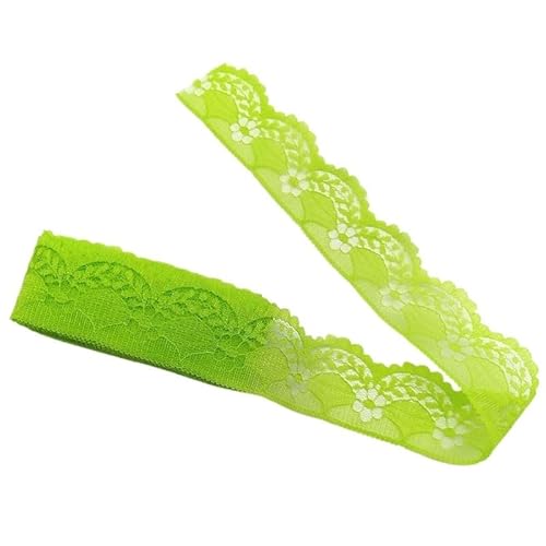 QIUSHIBO Spitzenband 10 Yards Band Spitze for Besticktes Netz for Stoff for Kleidung Alles for Handarbeit Stoff Nähmaterial Zubehör Breite 4 cm Spitzenborte(Apple Green Lace) von QIUSHIBO