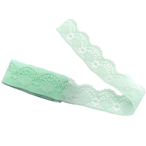 QIUSHIBO Spitzenband 10 Yards Band Spitze for Besticktes Netz for Stoff for Kleidung Alles for Handarbeit Stoff Nähmaterial Zubehör Breite 4 cm Spitzenborte(Light Green Lace) von QIUSHIBO