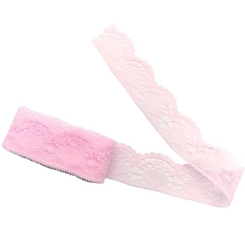 QIUSHIBO Spitzenband 10 Yards Band Spitze for Besticktes Netz for Stoff for Kleidung Alles for Handarbeit Stoff Nähmaterial Zubehör Breite 4 cm Spitzenborte(Pink Lace) von QIUSHIBO