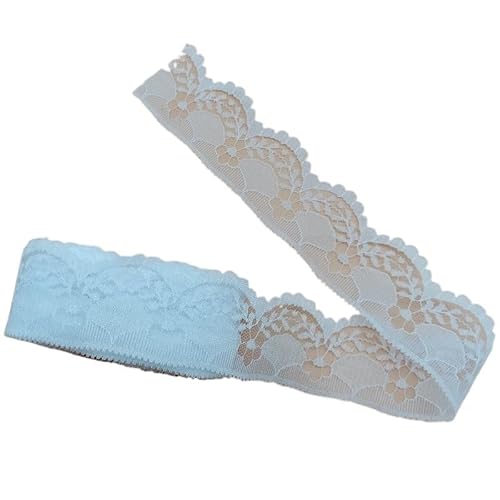 QIUSHIBO Spitzenband 10 Yards Band Spitze for Besticktes Netz for Stoff for Kleidung Alles for Handarbeit Stoff Nähmaterial Zubehör Breite 4 cm Spitzenborte(White Lace) von QIUSHIBO