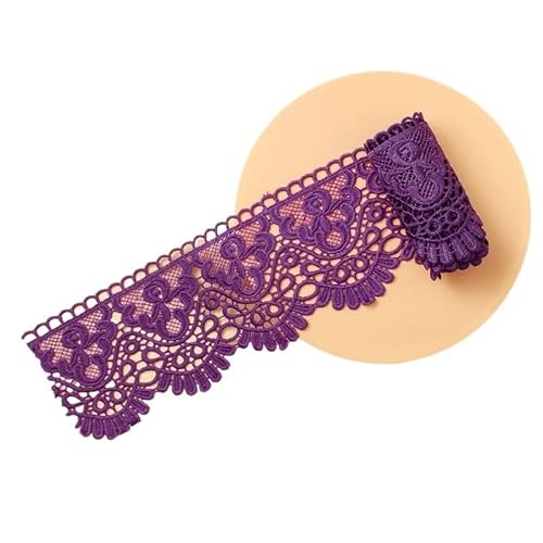 QIUSHIBO Spitzenband 10 cm breites, ausgehöhltes, mit Blumen Besticktes, schwarz-weißes Spitzenband, DIY-Bekleidung, Nähen, Stoff, Milchseide, wasserlösliches Spitzenband Spitzenborte(Dark Purple) QIUSHIBO Spitzenband 10 cm breites, ausgehöhltes, mit Blumen Besticktes, schwarz-weißes Spitzenband, DIY-Bekleidung, Nähen, Stoff, Milchseide, wasserlösliches Spitzenband Spitzenborte(Dark Purple) von QIUSHIBO