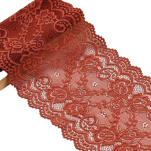 QIUSHIBO Spitzenband 15 cm elastisches, ausgehöhltes, mit Blumen Besticktes Spitzenband, DIY-Bekleidung, Nähen, Stoff, Heimtextilien, Dekoration, weiß-schwarzes Spitzenband Spitzenborte(28) von QIUSHIBO