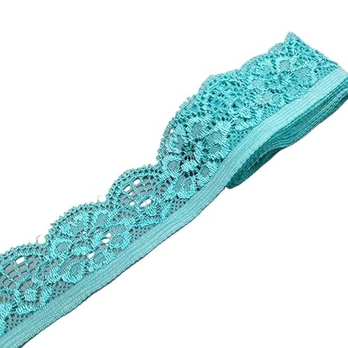 QIUSHIBO Spitzenband 2 Yard elastisches Spitzenstoffband, 2,5 cm breit, Spitzenbesatzband, DIY-Handwerk, Stoff, Stoffe, Stretch, Unterwäsche, Zubehör Spitzenborte(13) von QIUSHIBO