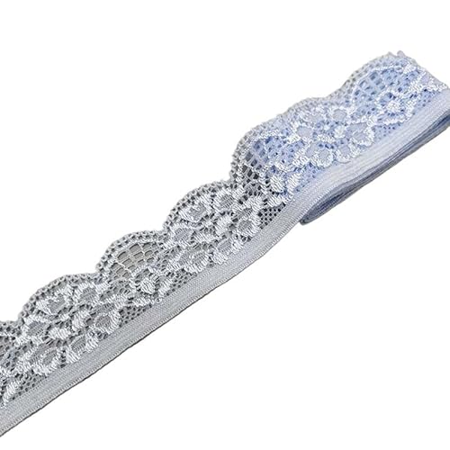 QIUSHIBO Spitzenband 2 Yard elastisches Spitzenstoffband, 2,5 cm breit, Spitzenbesatzband, DIY-Handwerk, Stoff, Stoffe, Stretch, Unterwäsche, Zubehör Spitzenborte(6) von QIUSHIBO