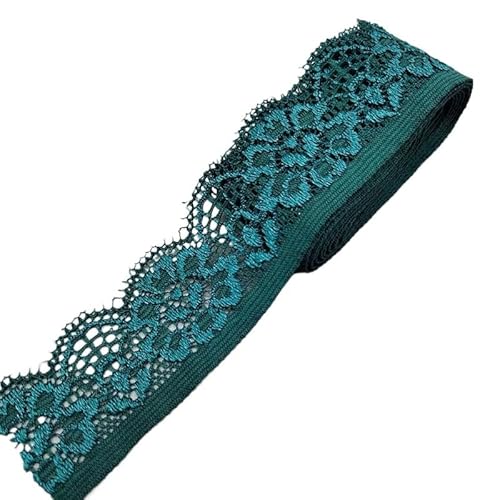 QIUSHIBO Spitzenband 2 Yard elastisches Spitzenstoffband, 2,5 cm breit, Spitzenbesatzband, DIY-Handwerk, Stoff, Stoffe, Stretch, Unterwäsche, Zubehör Spitzenborte(7) von QIUSHIBO