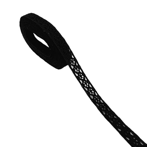 QIUSHIBO Spitzenband 2 Yards schwarzes Spitzen-Baumwoll-Spitzenband for Bekleidung, Nähen, Stoffbesatz, gehäkeltes Baumwoll-Spitzenband, handgefertigte Accessoires Spitzenborte(02) von QIUSHIBO