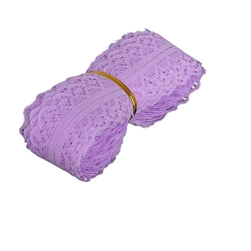 QIUSHIBO Spitzenband 28mm 5 Yards Keine Stretch Spitze DIY Bekleidungsstoff Zubehör Spitzenband for Nähen Vorhang Handarbeiten Spitzenband Spitzenborte(Purple) von QIUSHIBO